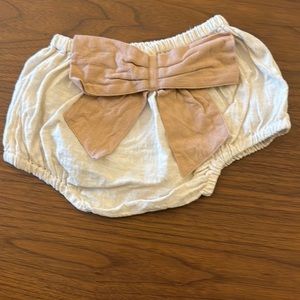 9-12 month shorts/bloomers in cream and dusty pink